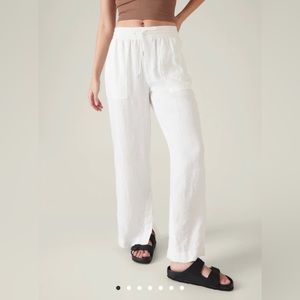 ATHLETA NWT Retreat Linen Wide Leg Pant Size 10 Minimalist Contemporary Chic